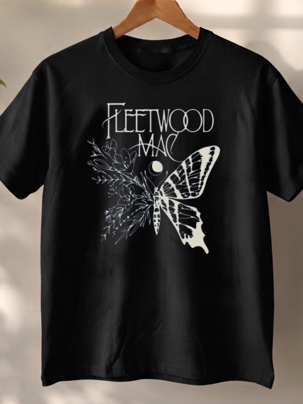 Gildan Black Fleetwood Mac Butterfly Graphic Tee